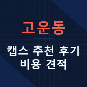 고운동 캡스 추천 후기 비용 견적 - 세종
